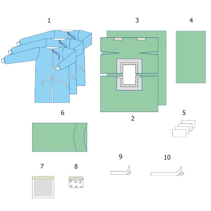 Комплект одягу та покриттів операційних для лапаротомії №3 Taipan-Pharm стерильний